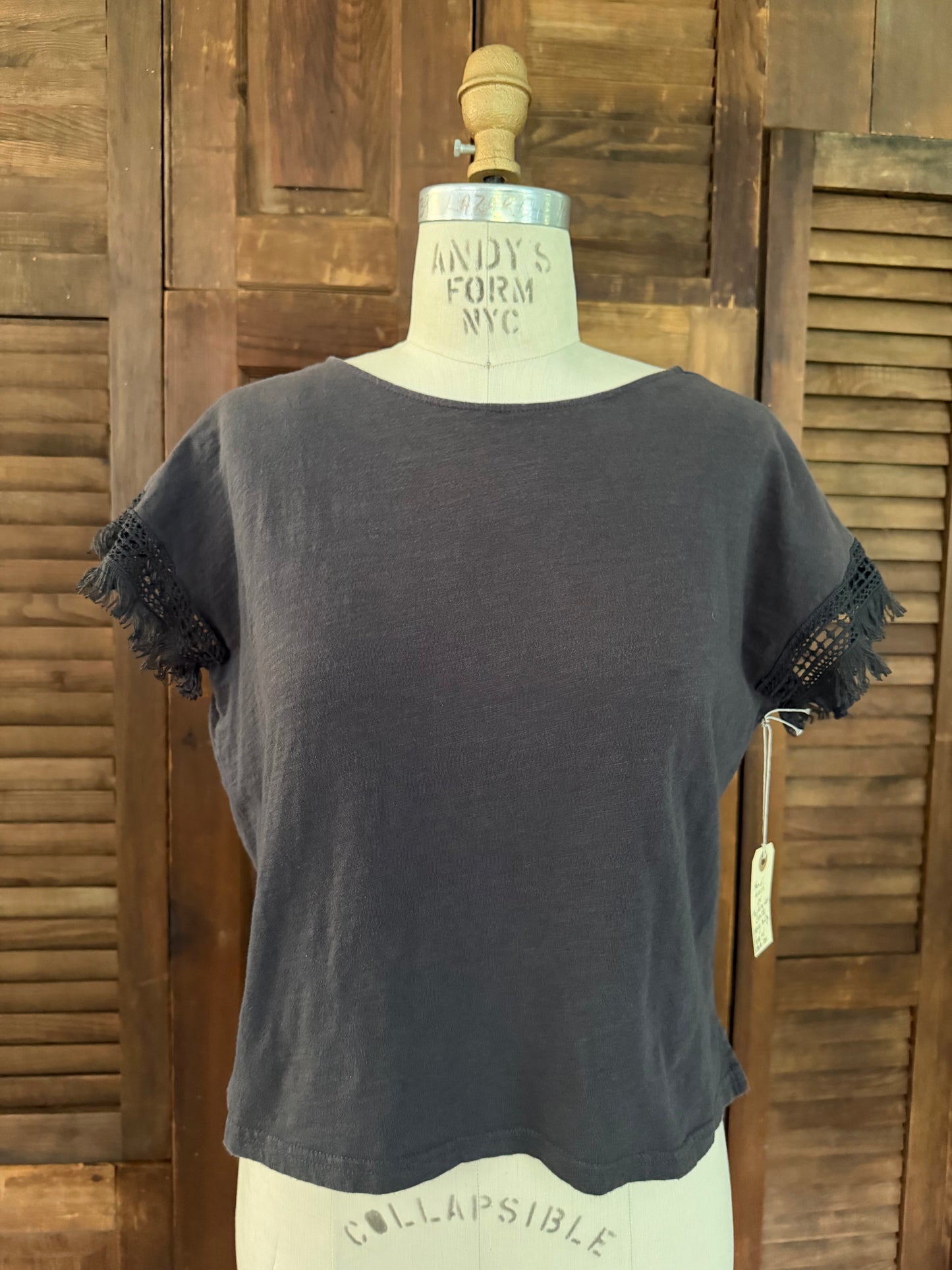 Charcoal Gray Doily T-shirt