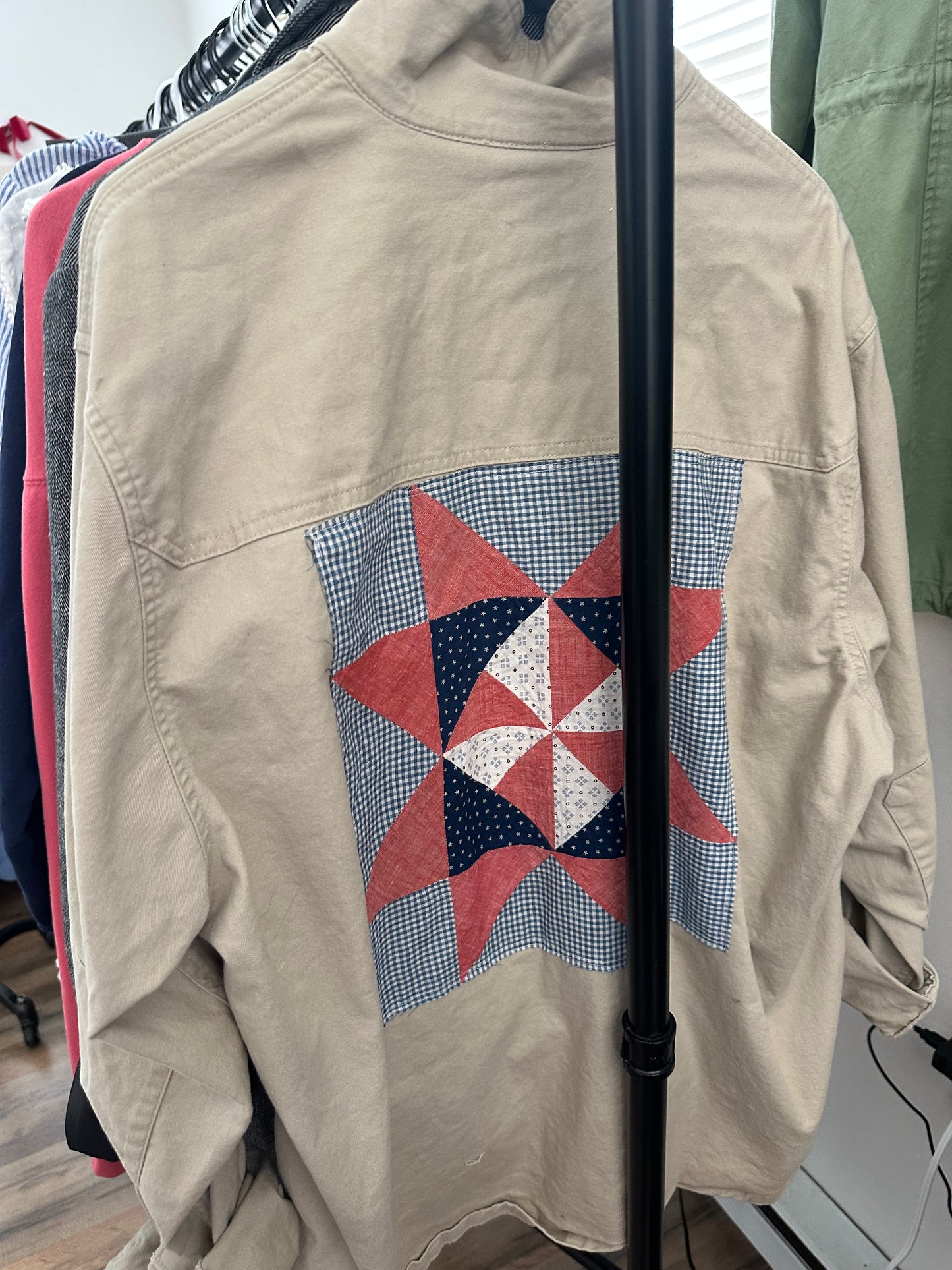 Heavyweight Shacket with Antique Quilt