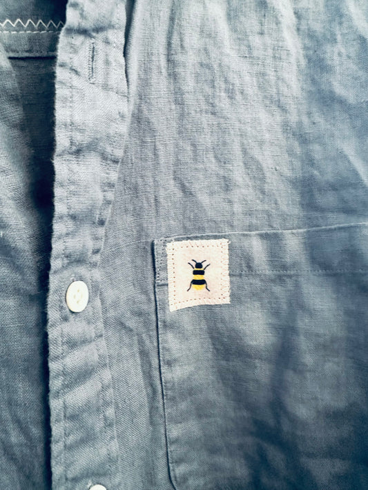 Blue Linen Toile Shirt