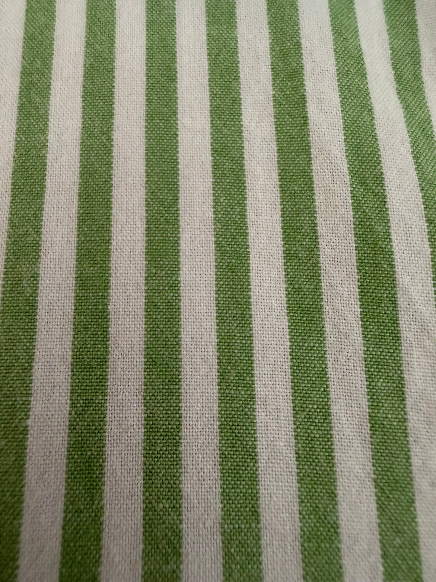Green & White Striped Shirtdress with Cross-stitch Rose