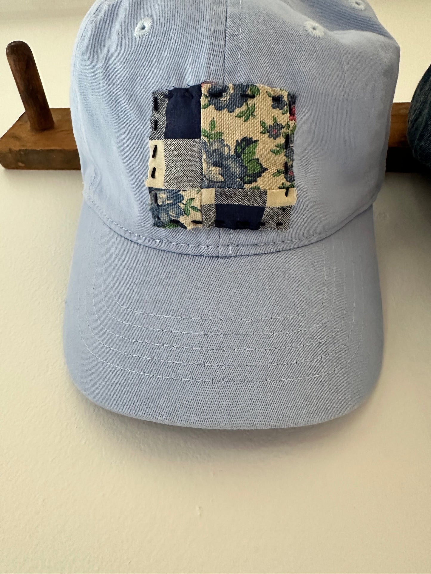 Light Blue Quilt Piece Baseball Hat